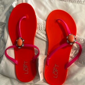 Orange slides with jewel design  - great for beach or pool party ! Size 8
